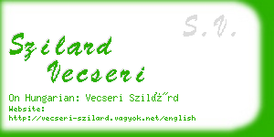 szilard vecseri business card